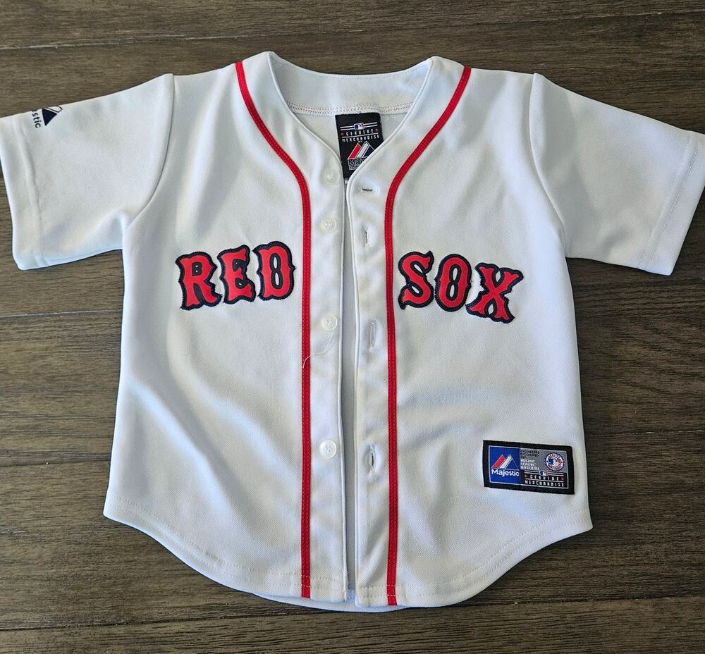 Toddler Boston Red Sox Jersey Majestic Genuine Merchandise Size 2T White Red MLB